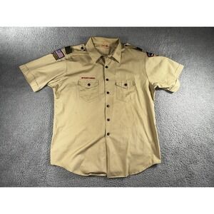 Boy Scout Of America Shirt Men XL Made In USA Uniform Patches Short Sleeve‎